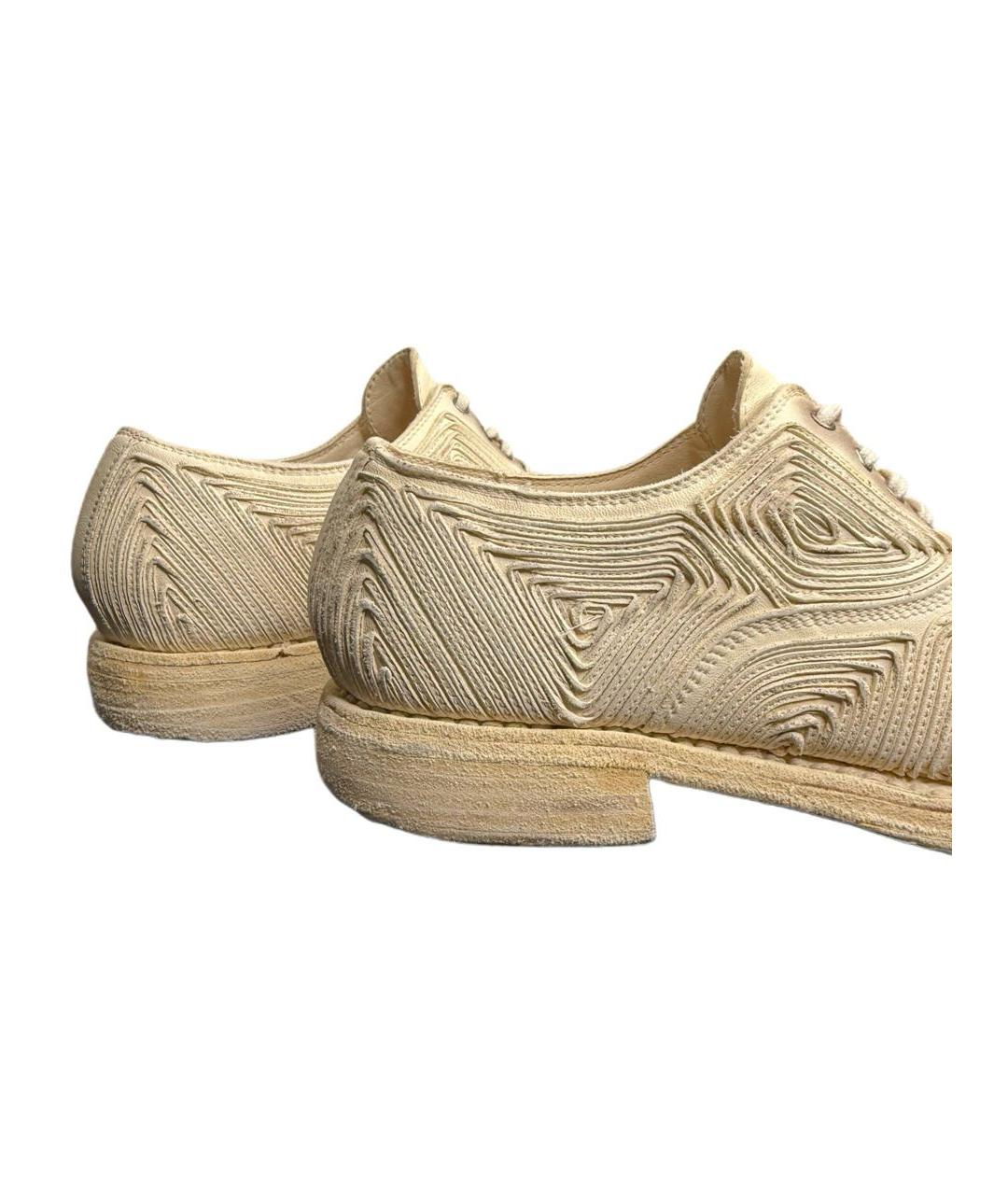 GUIDI Бежевые кожаные лоферы, фото 6