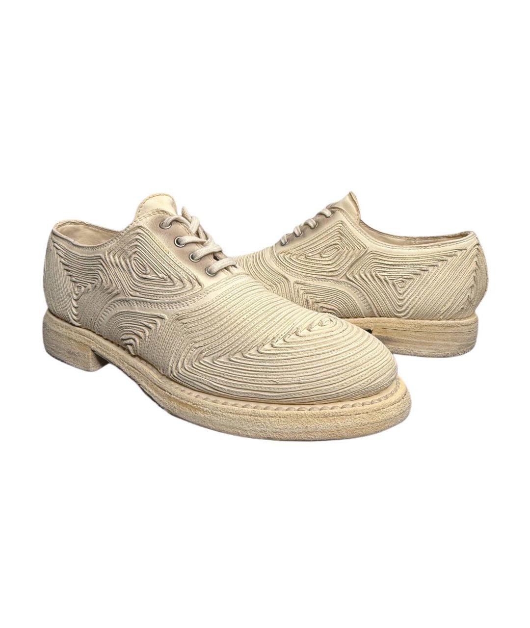 GUIDI Бежевые кожаные лоферы, фото 4