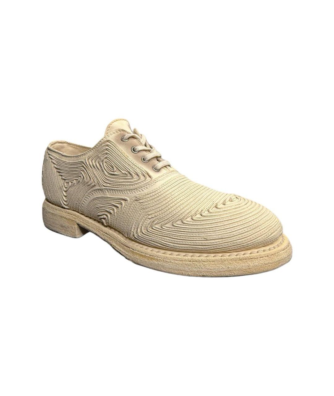 GUIDI Бежевые кожаные лоферы, фото 9