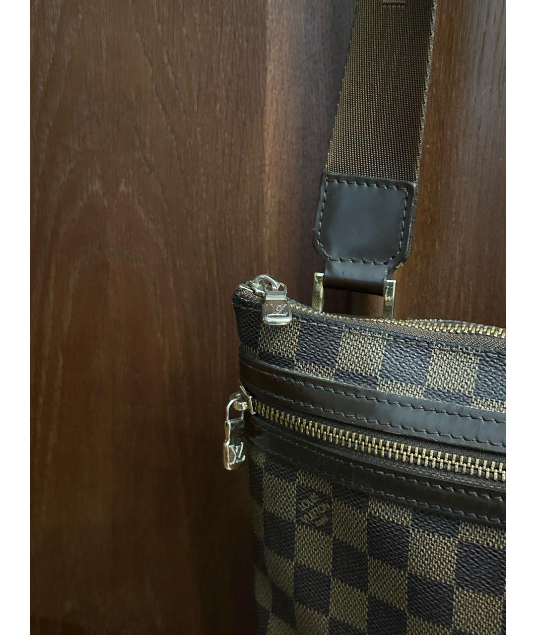 LOUIS VUITTON Коричневая кожаная сумка на плечо, фото 5