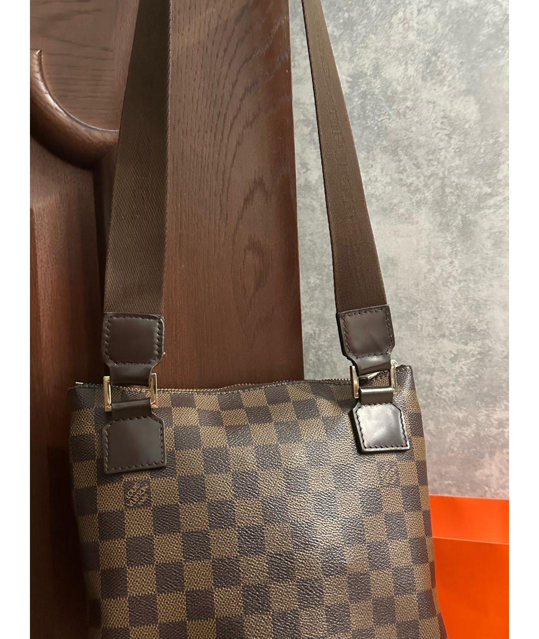 LOUIS VUITTON Коричневая кожаная сумка на плечо, фото 8