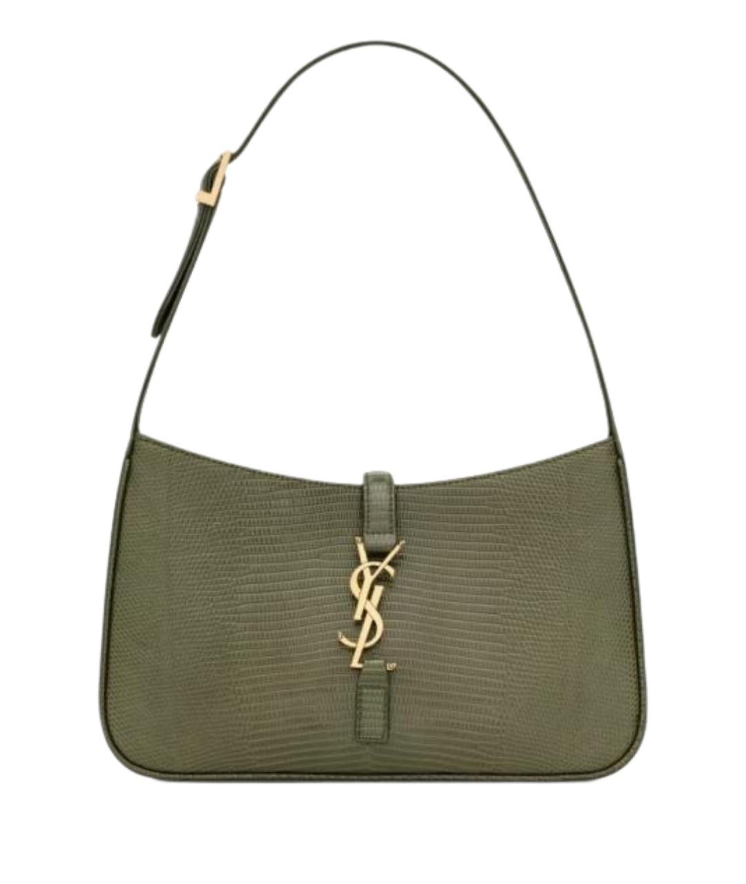 SAINT LAURENT Зеленая сумка через плечо из экзотической кожи, фото 1
