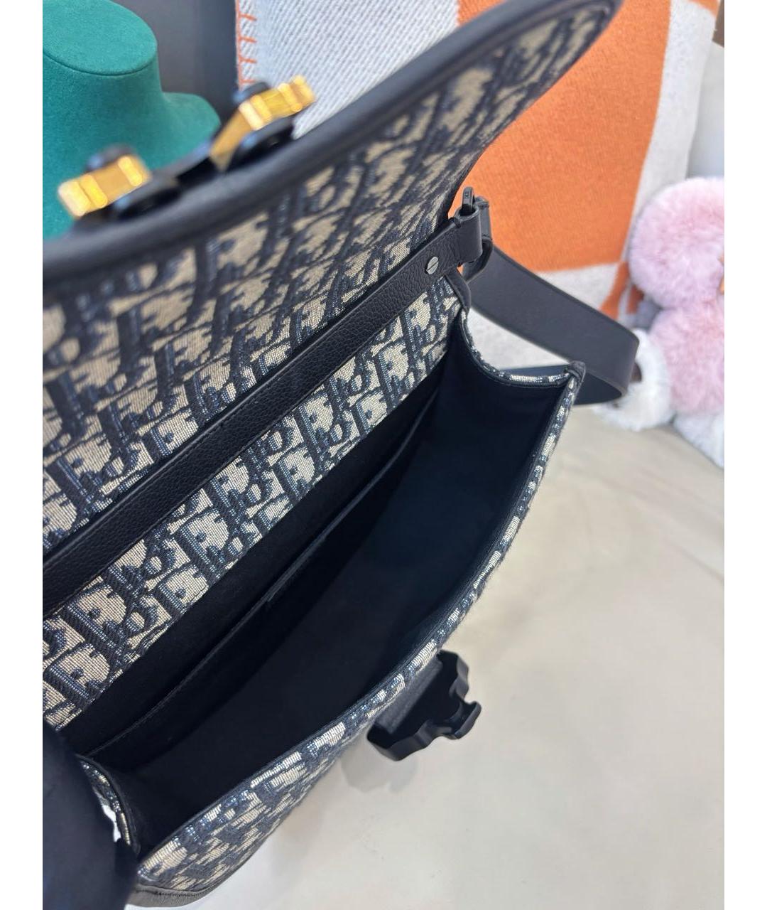 CHRISTIAN DIOR Голубая жаккардовая сумка через плечо, фото 8