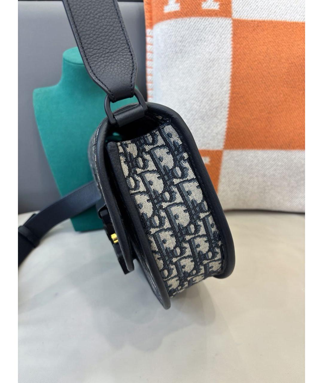 CHRISTIAN DIOR Голубая жаккардовая сумка через плечо, фото 4