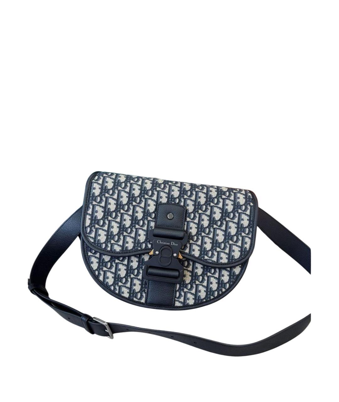 CHRISTIAN DIOR Голубая жаккардовая сумка через плечо, фото 1