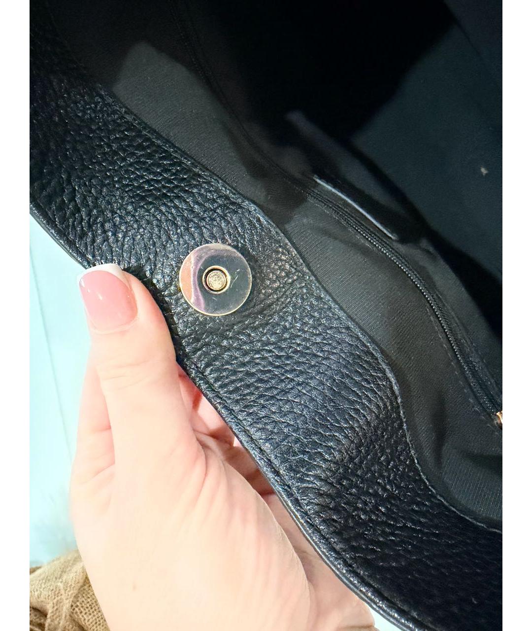 FURLA Черная кожаная сумка тоут, фото 6