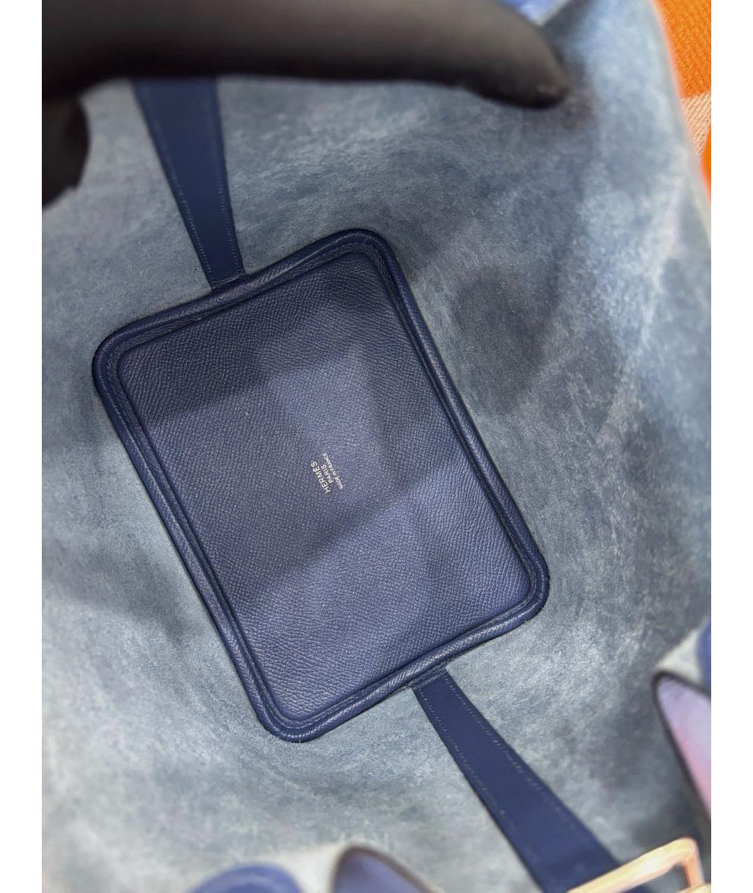 HERMES Голубая кожаная сумка через плечо, фото 7