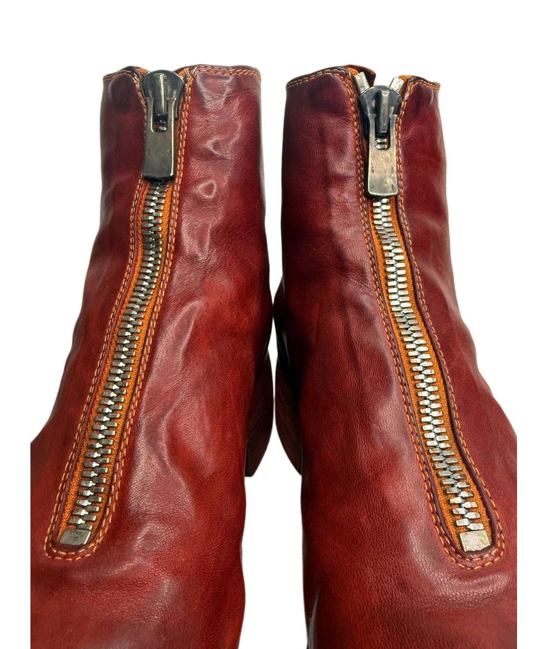 GUIDI Бордовые кожаные ботильоны, фото 6