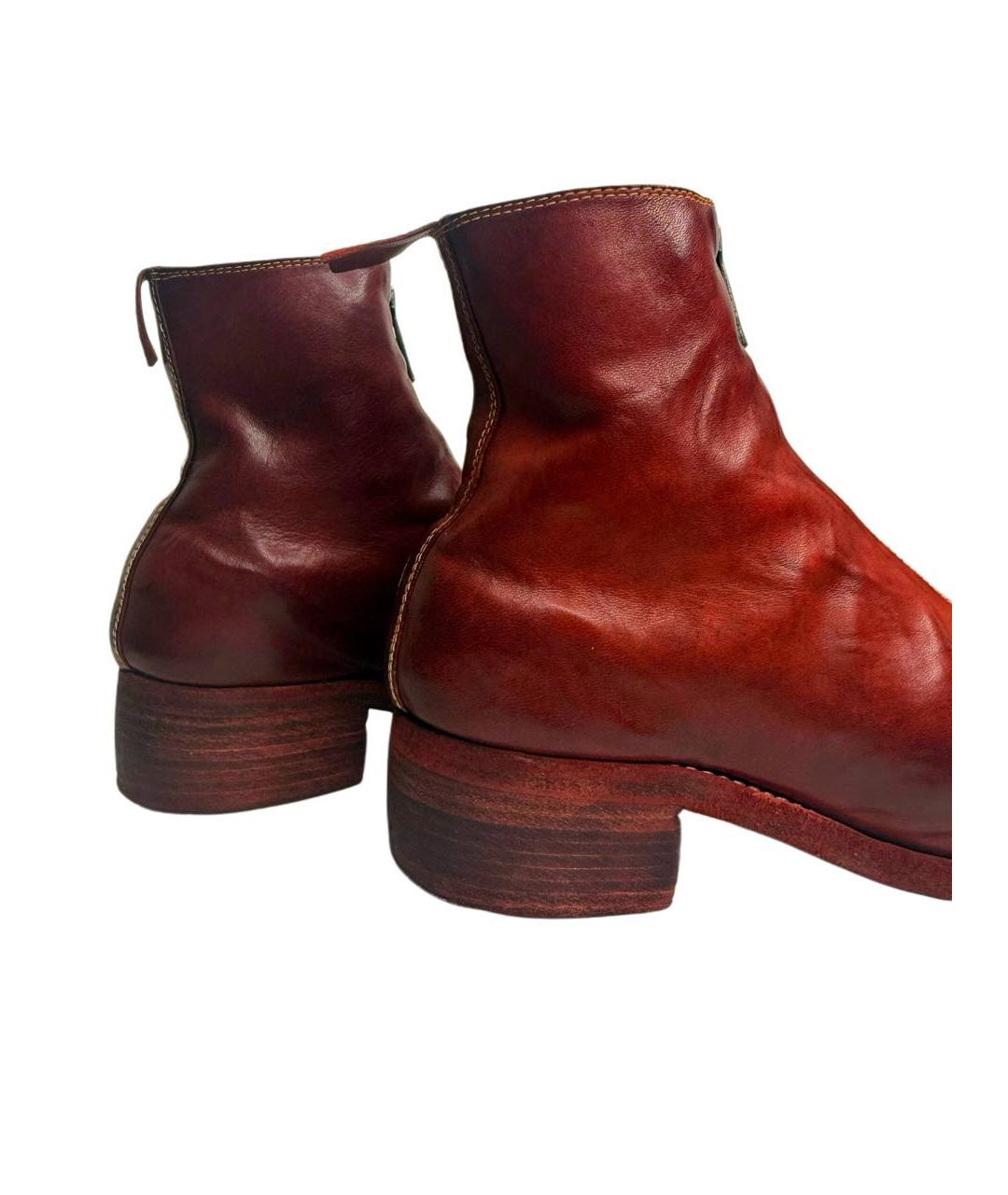 GUIDI Бордовые кожаные ботильоны, фото 5