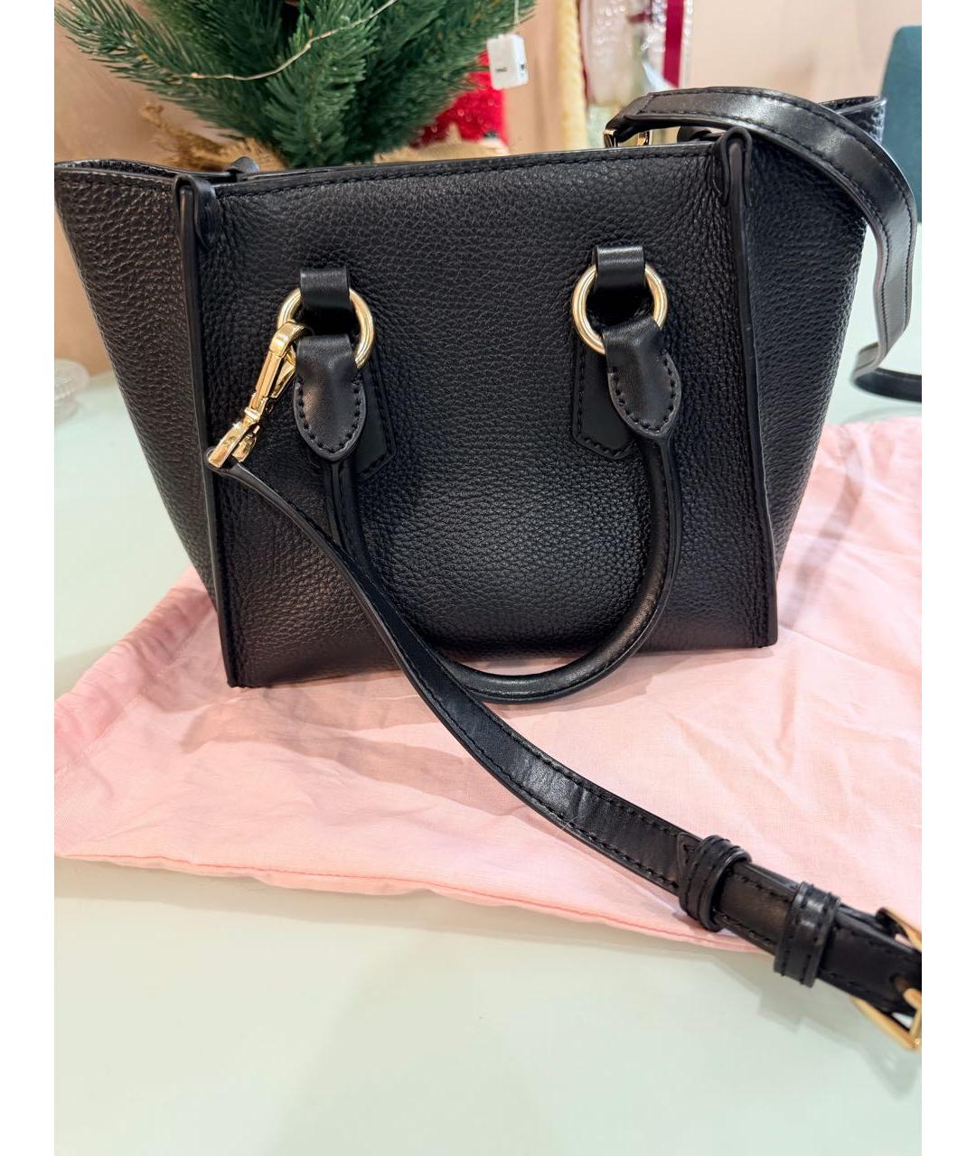 MICHAEL KORS Черная кожаная сумка с короткими ручками, фото 3