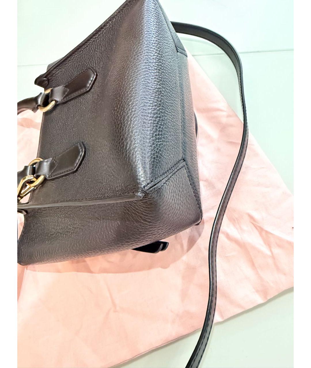 MICHAEL KORS Черная кожаная сумка с короткими ручками, фото 6