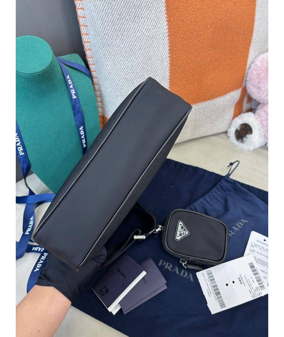 PRADA Черная тканевая сумка через плечо, фото 6