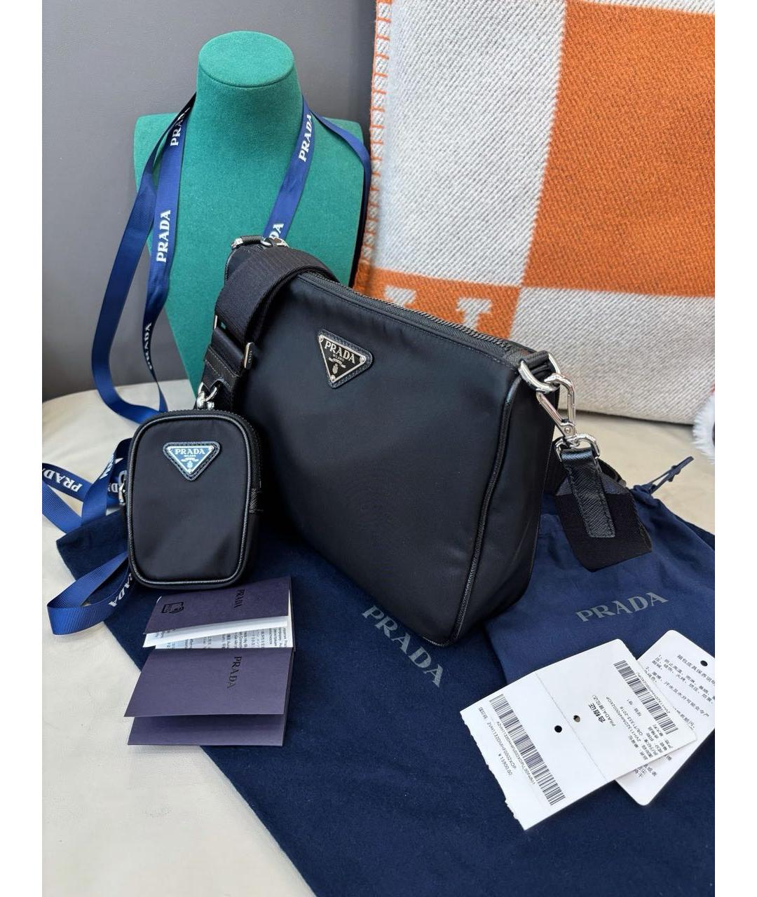 PRADA Черная тканевая сумка через плечо, фото 4
