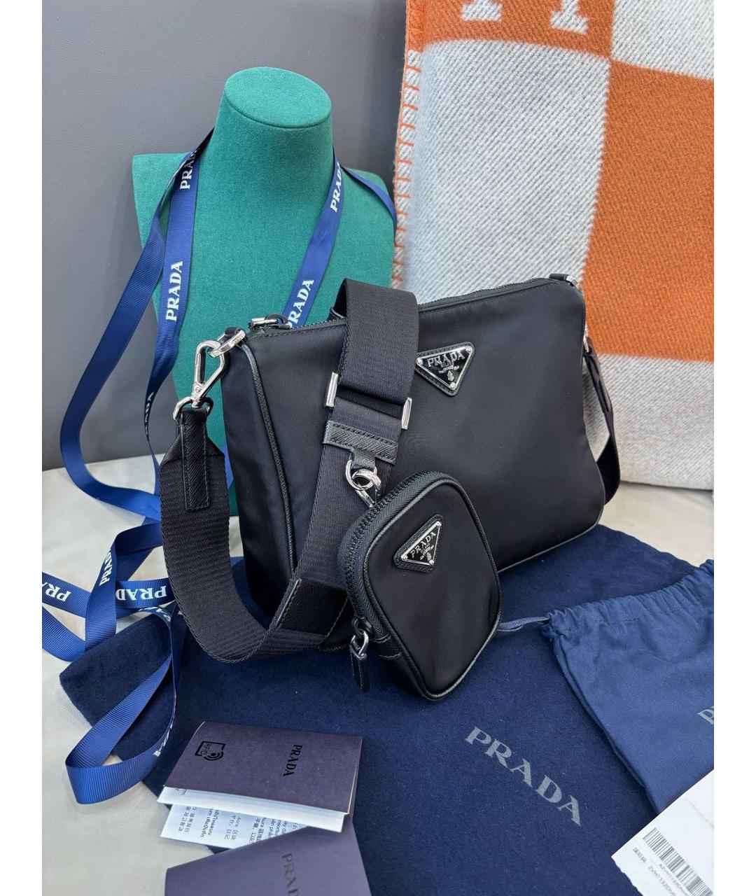 PRADA Черная тканевая сумка через плечо, фото 3