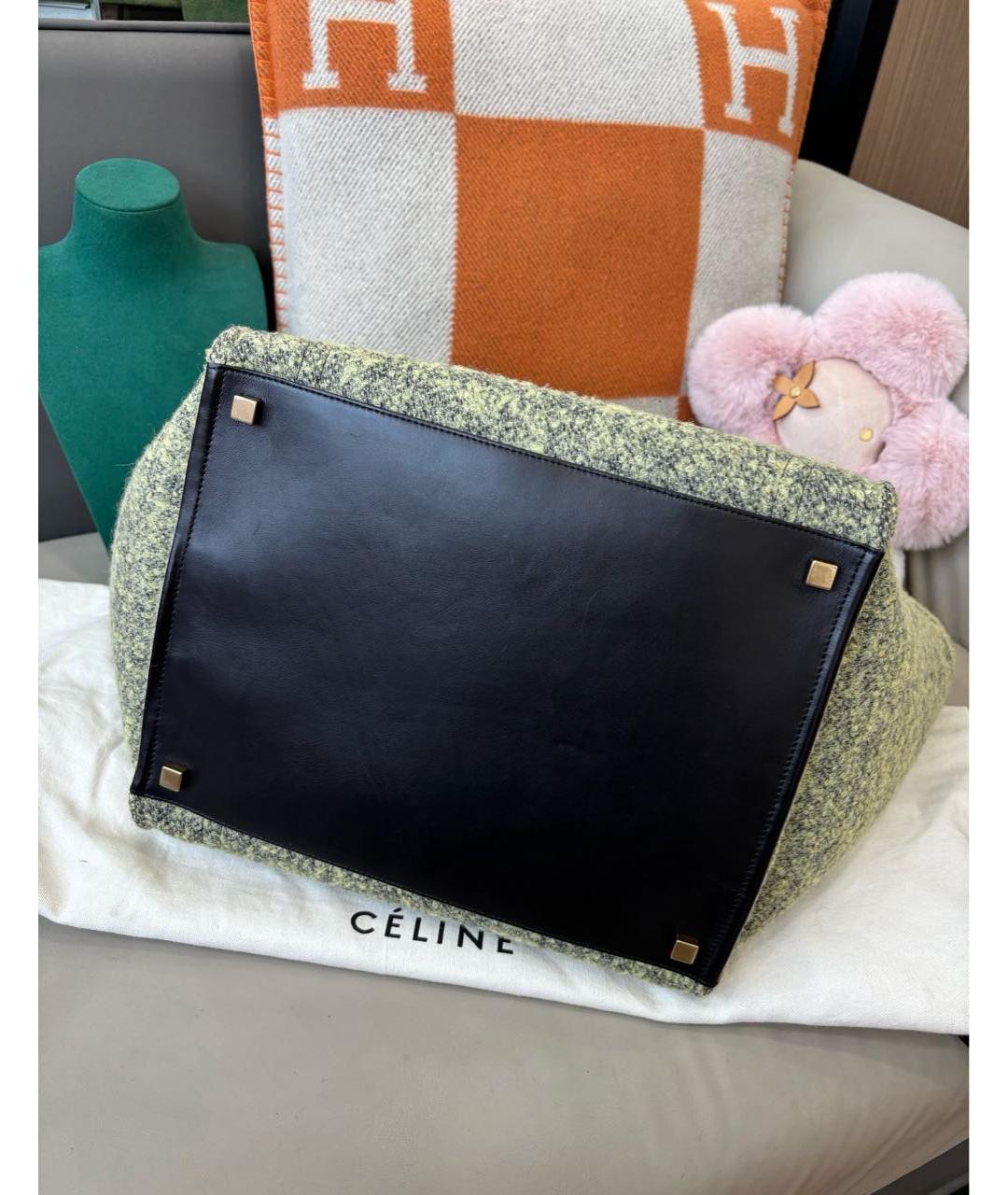 CELINE Серая шерстяная сумка с короткими ручками, фото 6