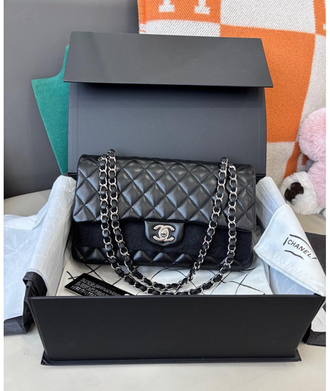 CHANEL Черная кожаная сумка через плечо, фото 8