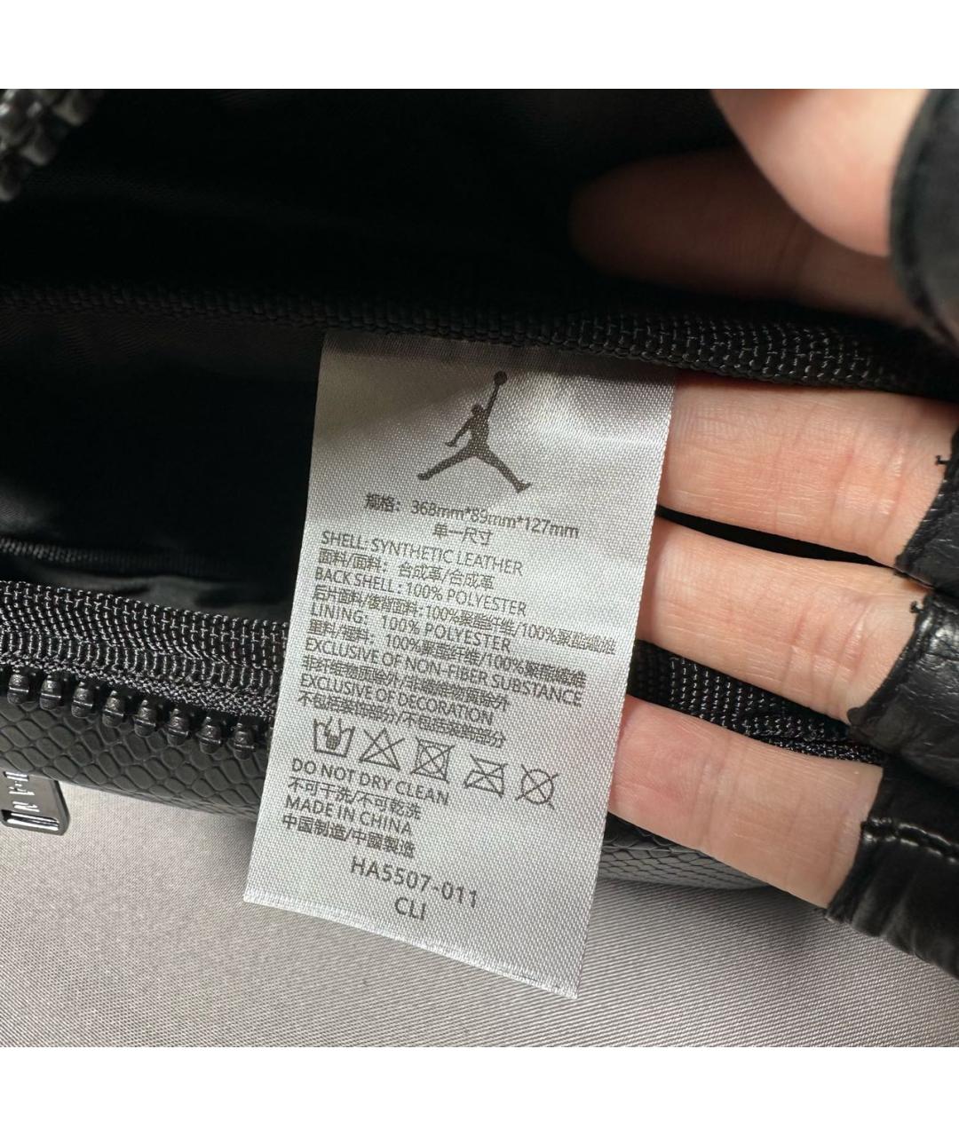 JORDAN Черная поясная сумка из искусственной кожи, фото 6