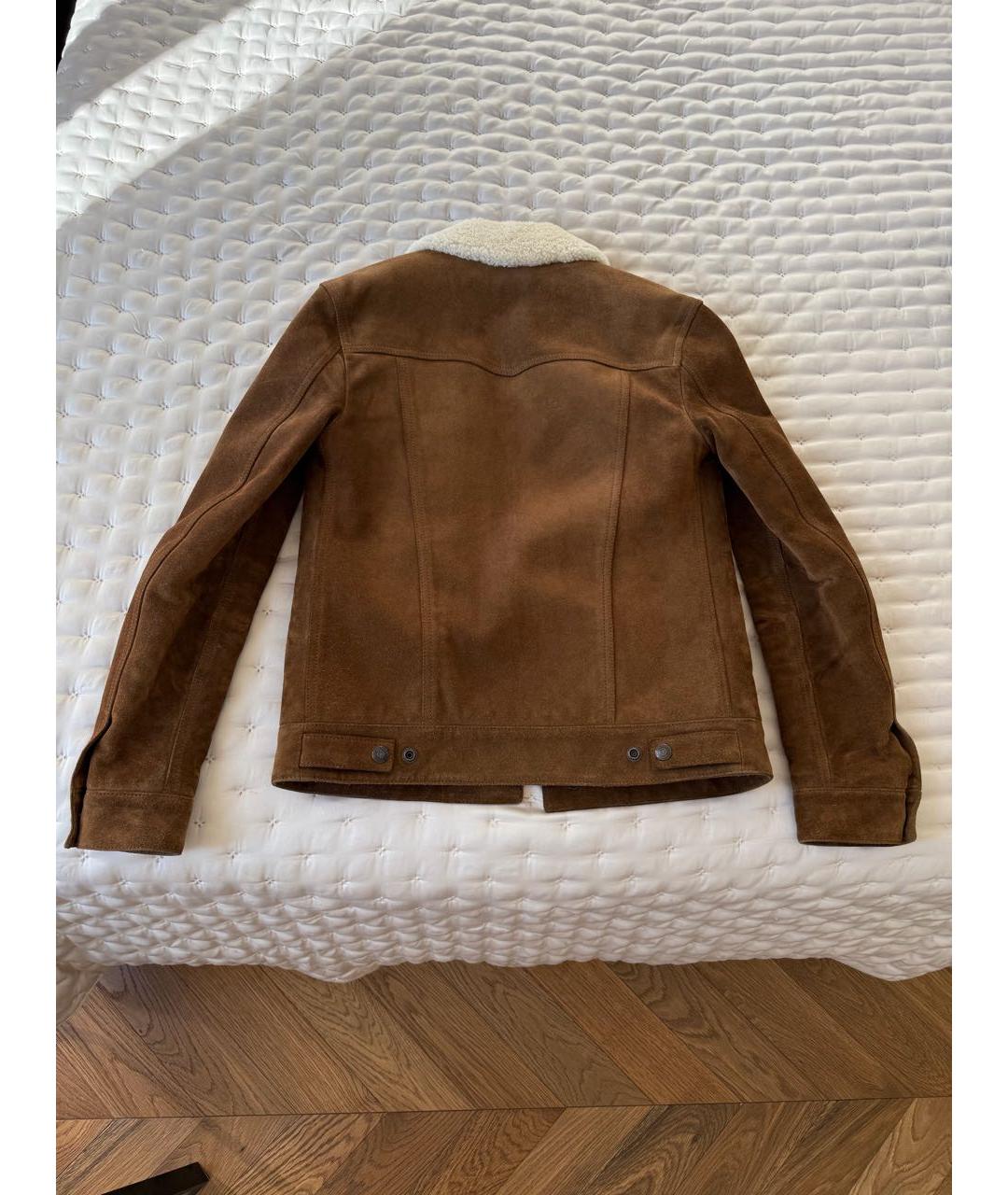SAINT LAURENT Коричневая замшевая дубленка, фото 3