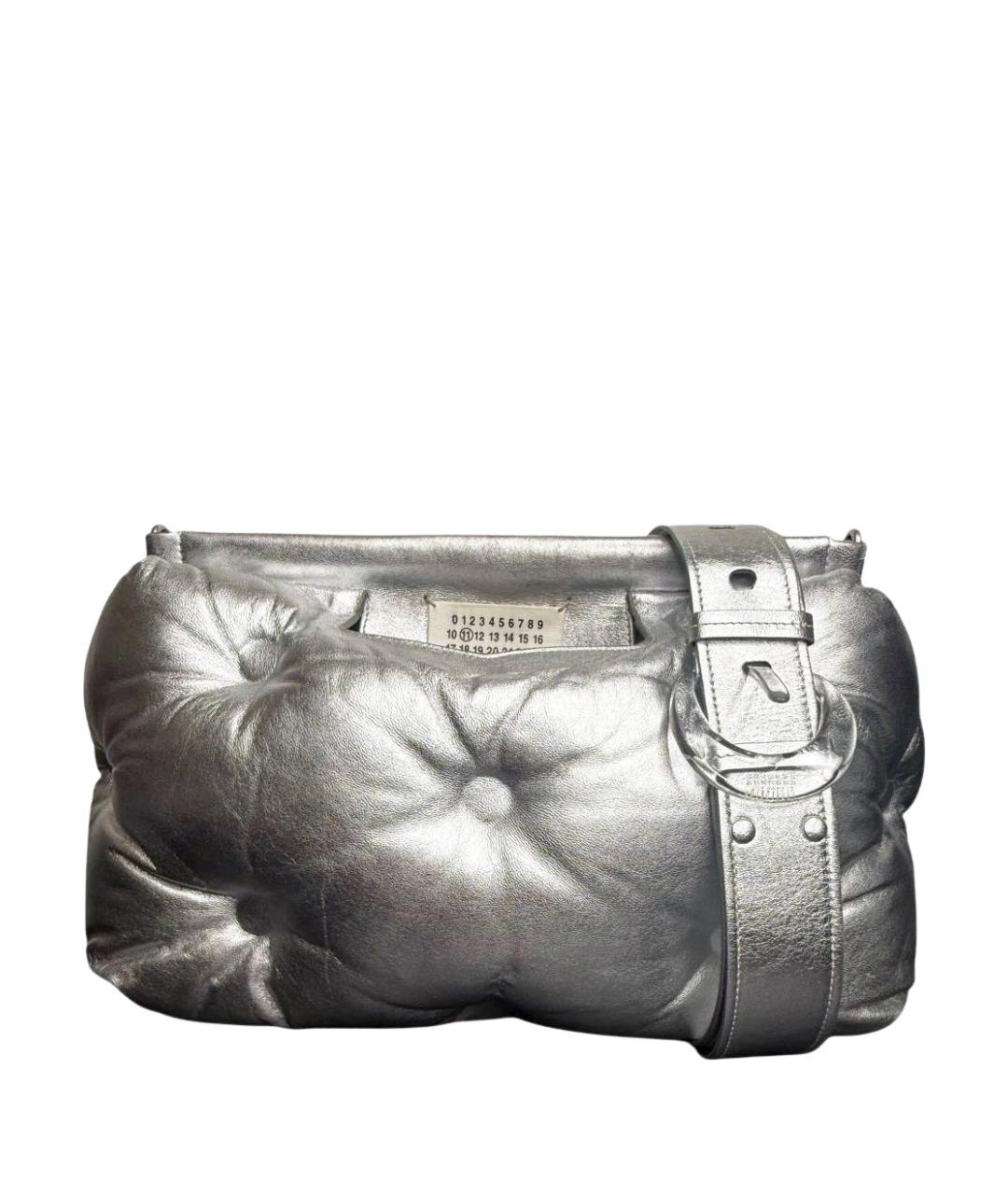 MAISON MARGIELA Серебряная кожаная сумка через плечо, фото 1