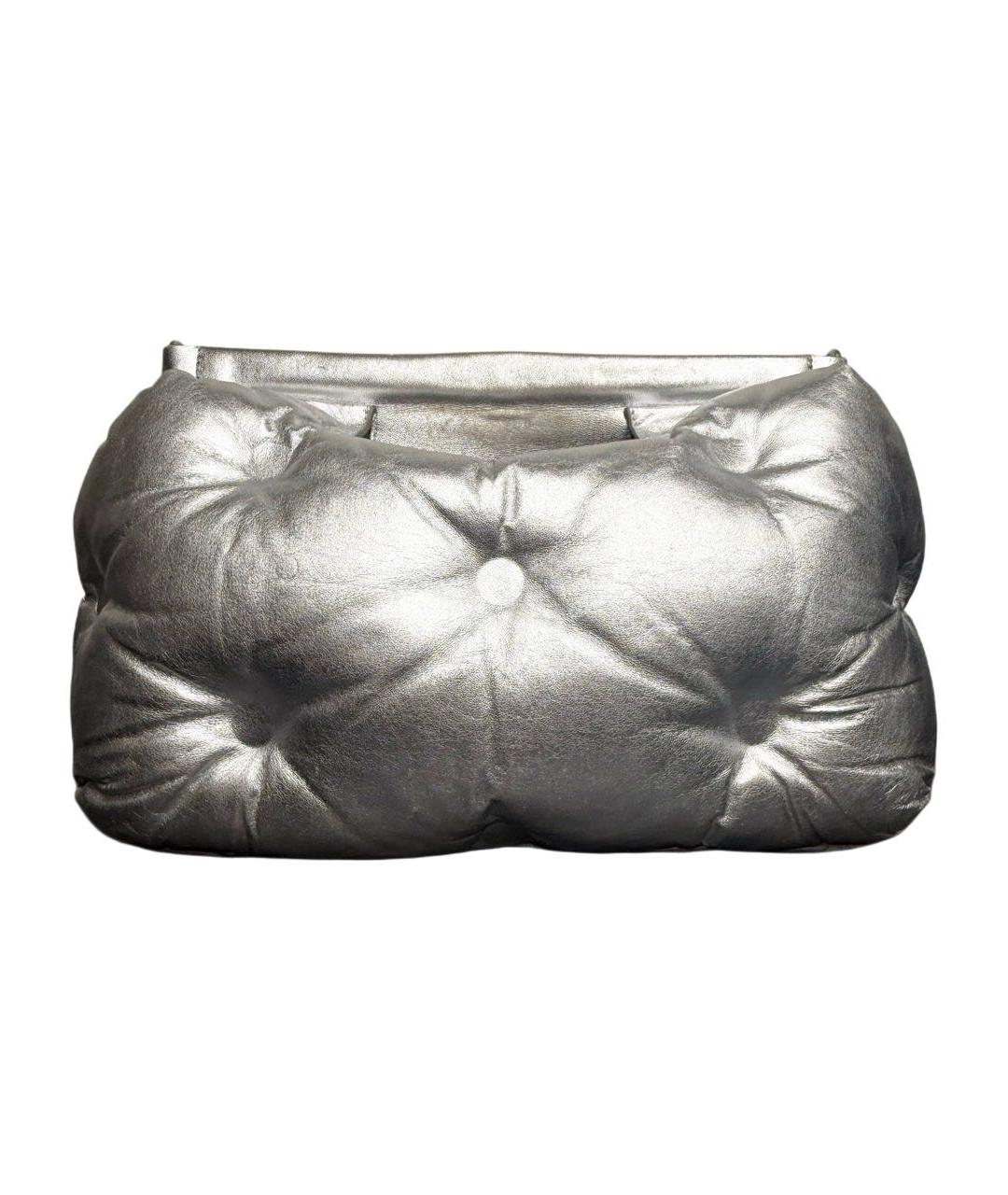 MAISON MARGIELA Серебряная кожаная сумка через плечо, фото 6