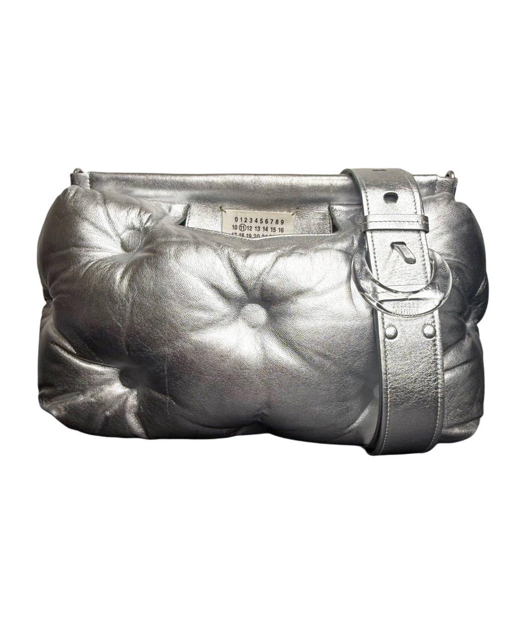 MAISON MARGIELA Серебряная кожаная сумка через плечо, фото 9