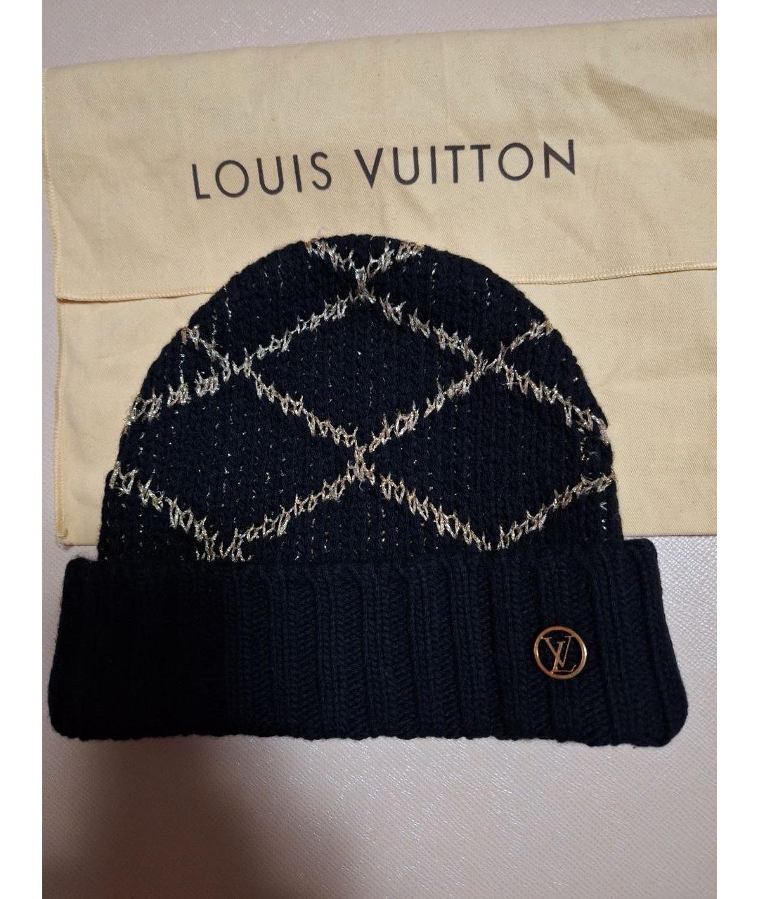 LOUIS VUITTON Черная шерстяная шапка, фото 5
