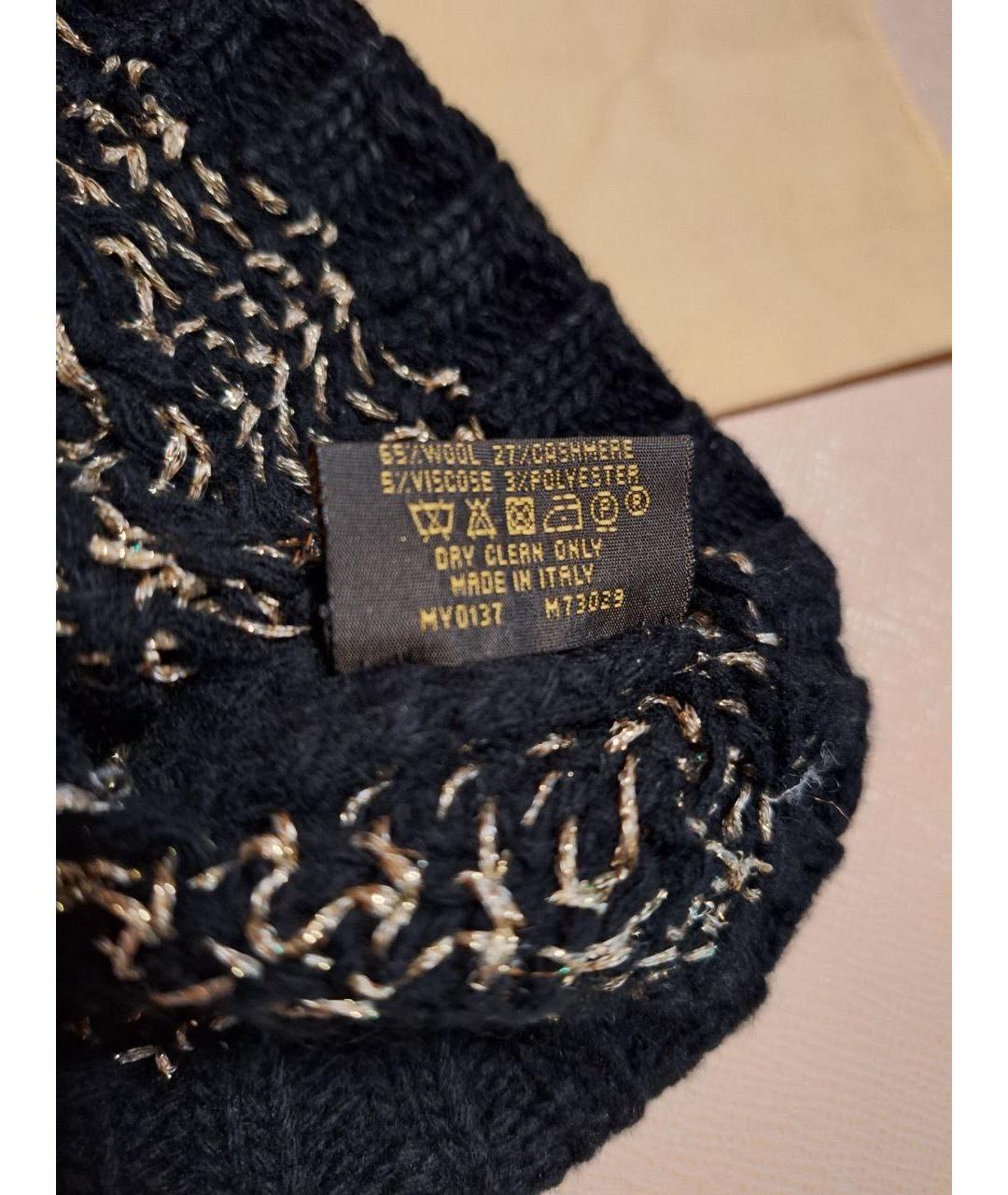 LOUIS VUITTON Черная шерстяная шапка, фото 3