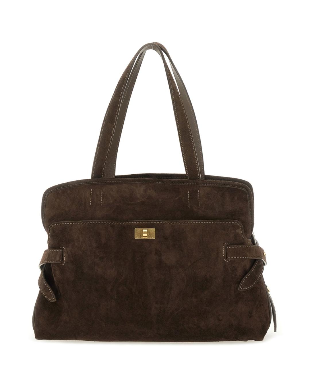 ANYA HINDMARCH Коричневая замшевая сумка тоут, фото 1