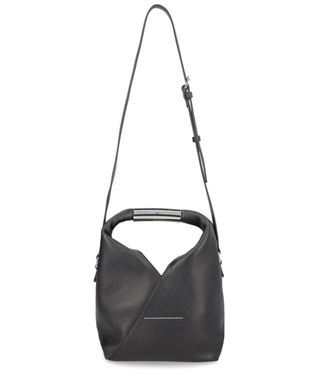 MM6 MAISON MARGIELA Черная кожаная сумка через плечо, фото 3