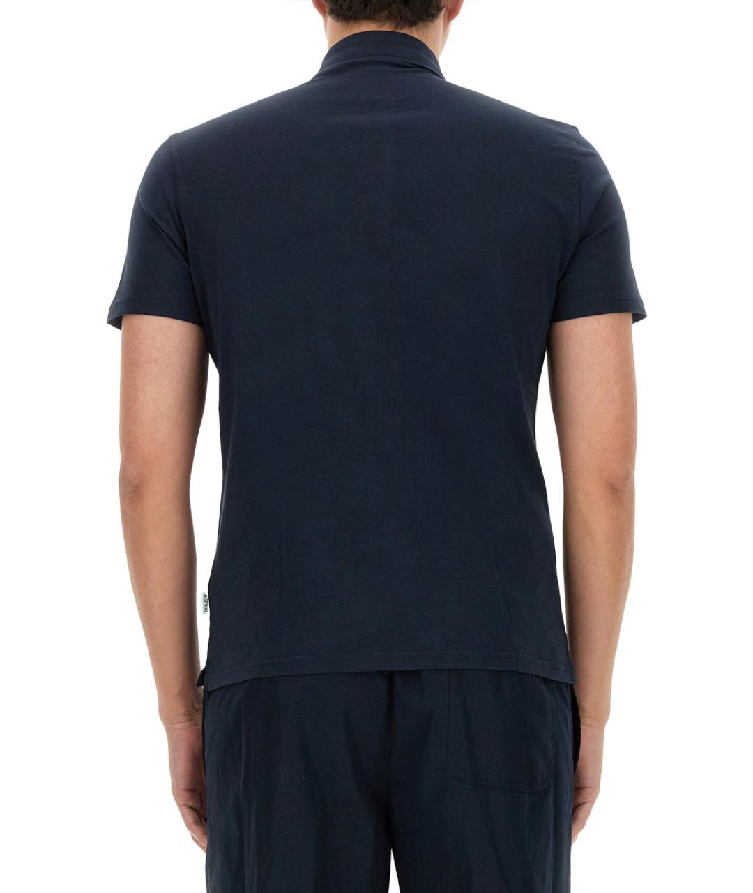 ASPESI Синее хлопковое поло с коротким рукавом, фото 4
