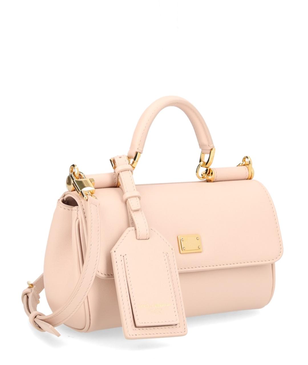 DOLCE&GABBANA Бежевая кожаная сумка тоут, фото 2