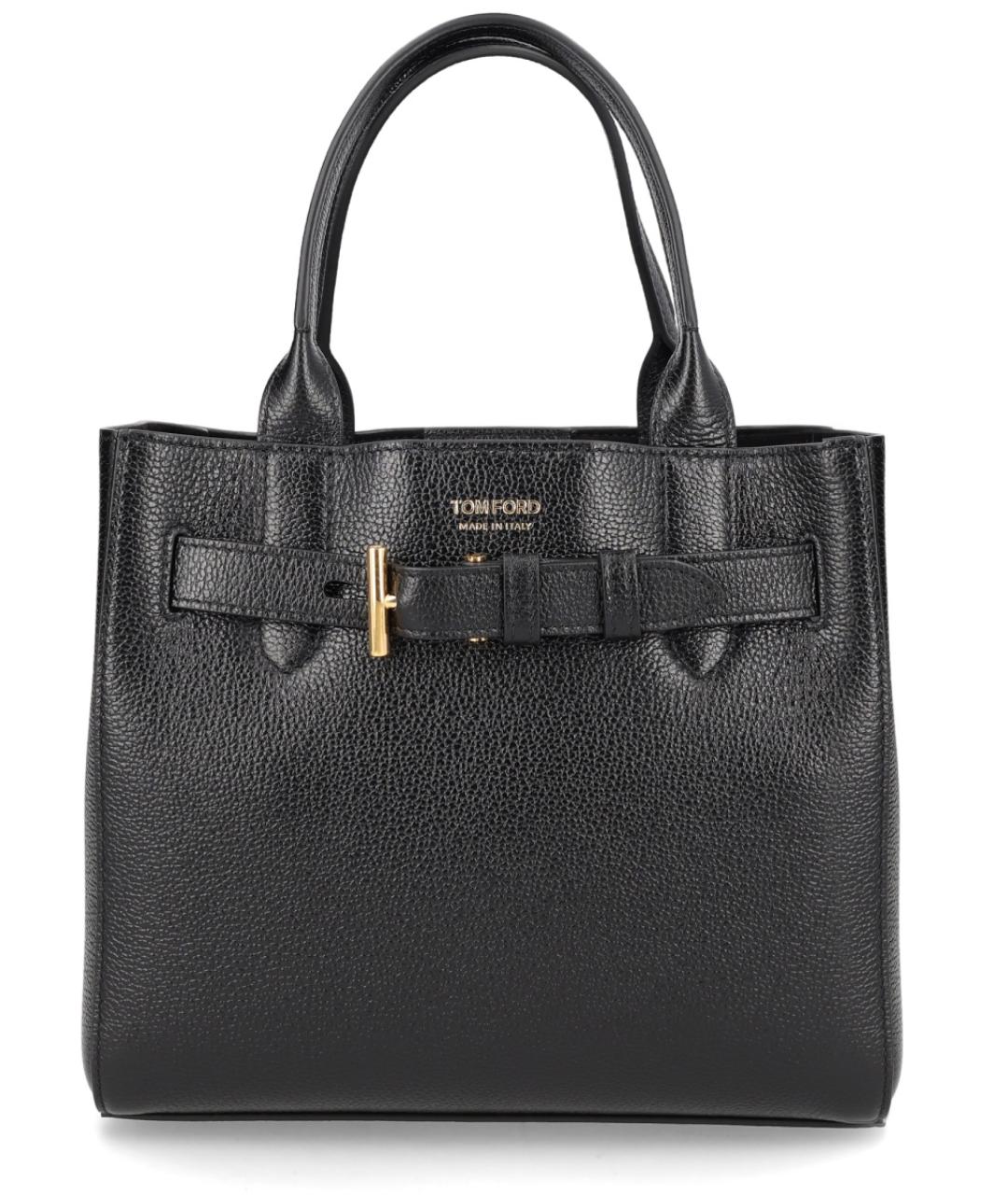 TOM FORD Черная кожаная сумка тоут, фото 1