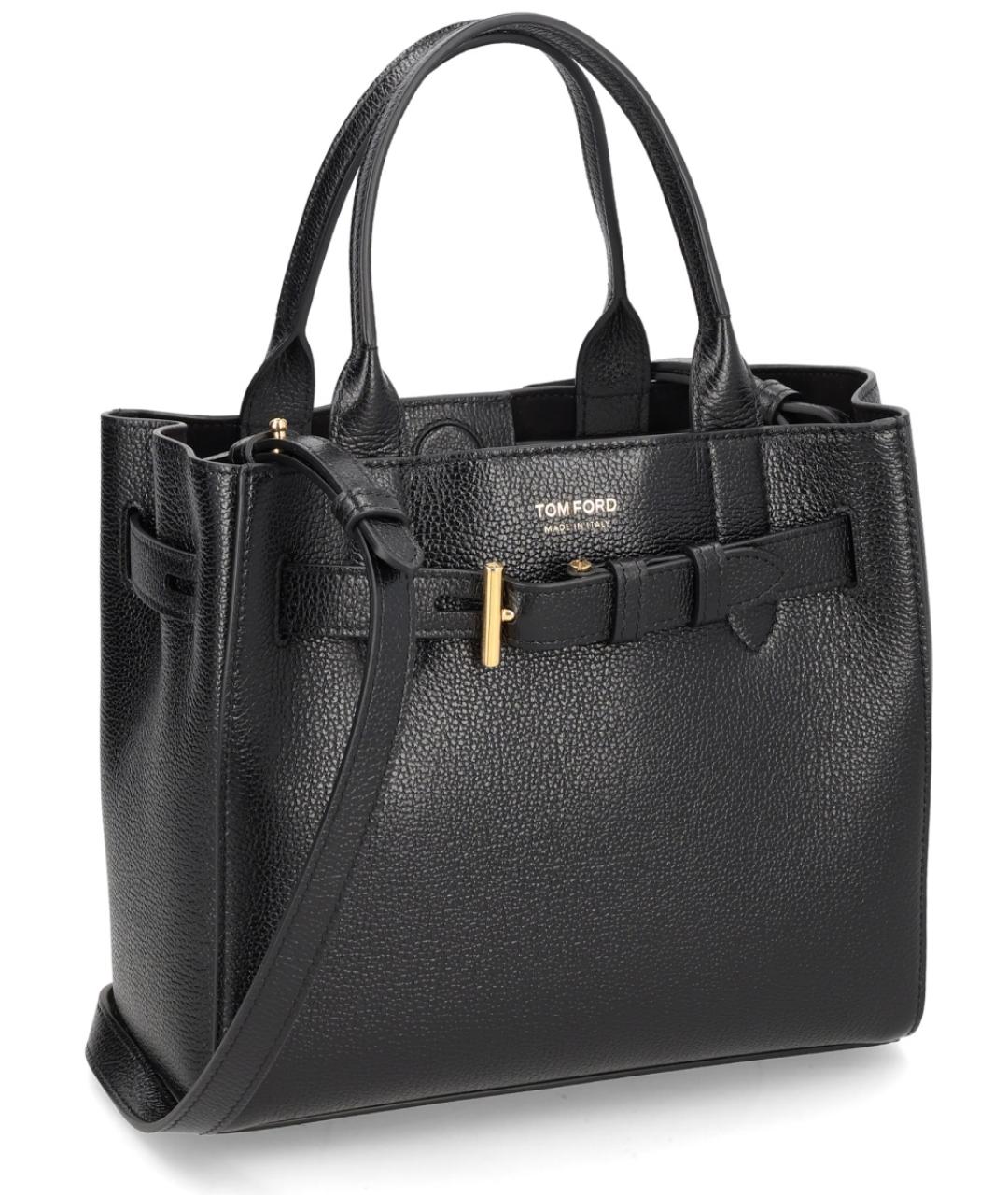 TOM FORD Черная кожаная сумка тоут, фото 2