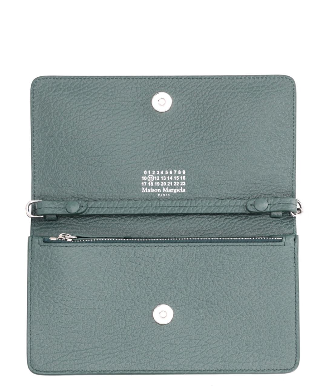 MAISON MARGIELA Зеленый кожаный кошелек, фото 4