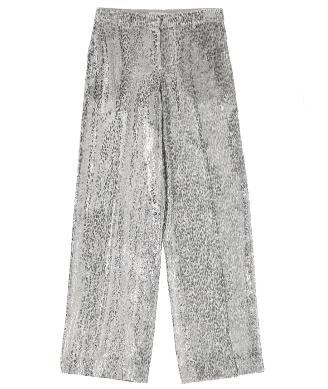STELLA MCCARTNEY Серебряные полиэстеровые прямые брюки, фото 1