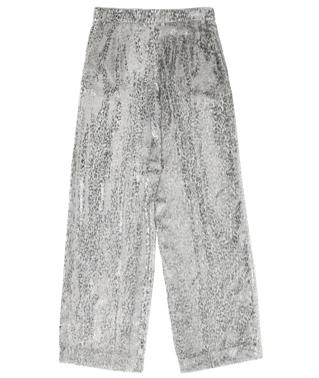 STELLA MCCARTNEY Серебряные полиэстеровые прямые брюки, фото 3