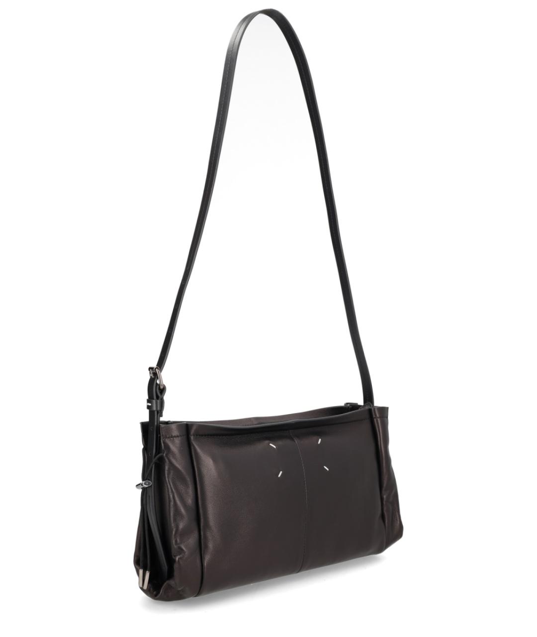 MAISON MARGIELA Черная кожаная сумка через плечо, фото 2