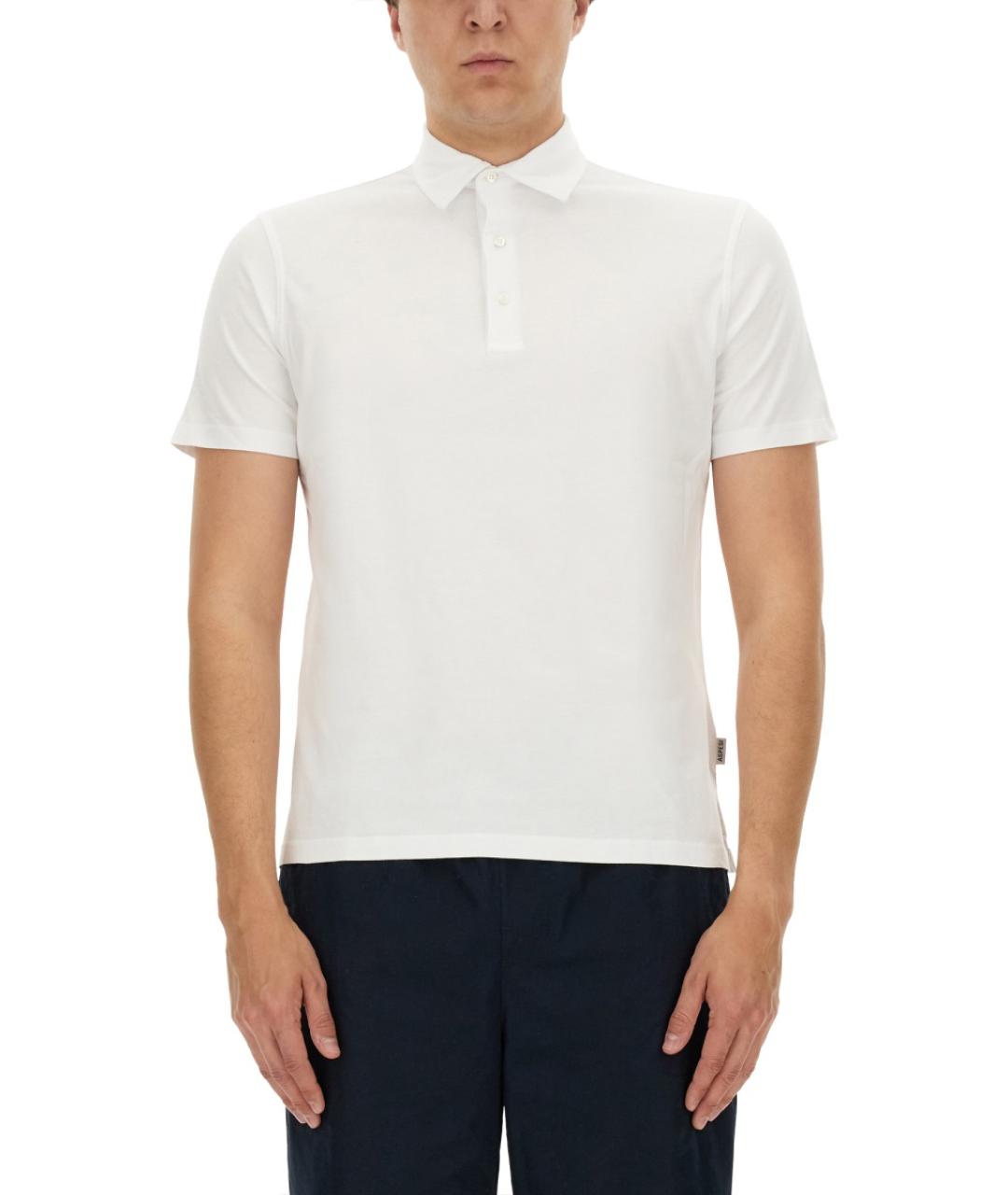 ASPESI Белое хлопковое поло с коротким рукавом, фото 5