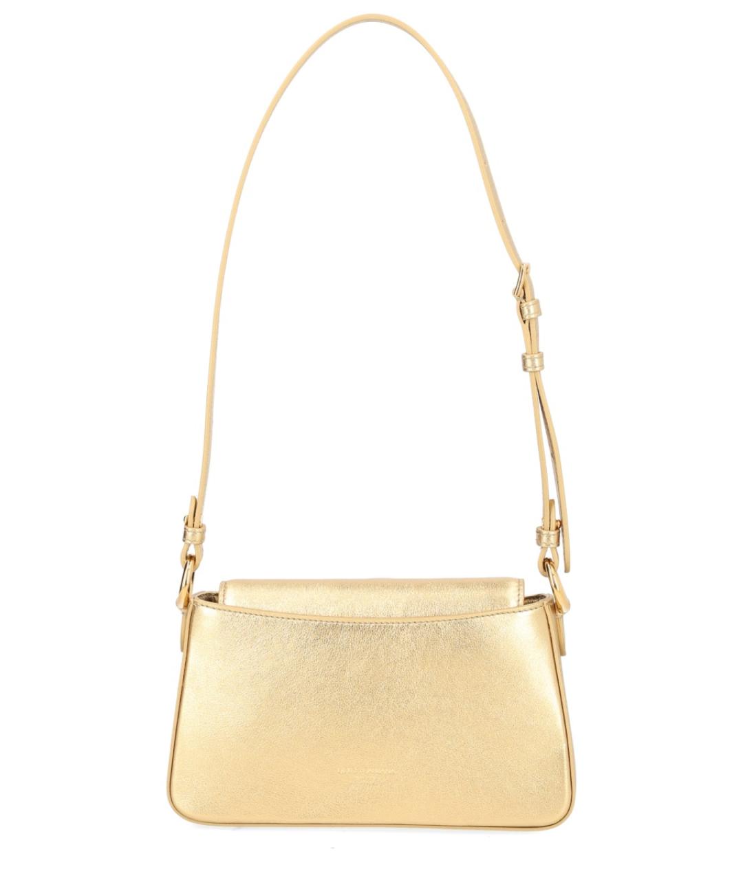 DOLCE&GABBANA Золотая кожаная сумка через плечо, фото 3