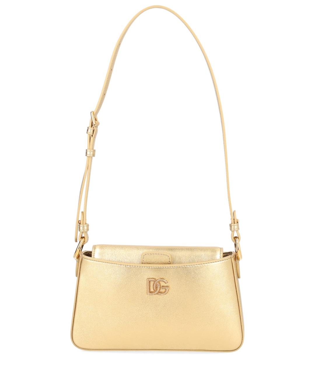 DOLCE&GABBANA Золотая кожаная сумка через плечо, фото 1