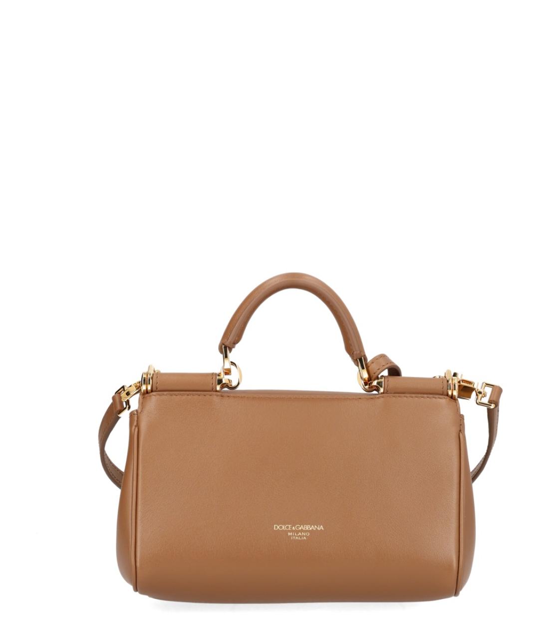 DOLCE&GABBANA Бежевая кожаная сумка тоут, фото 3