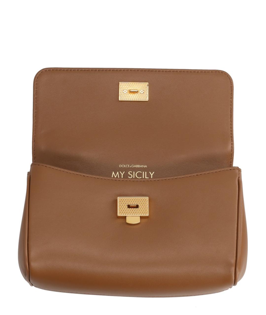 DOLCE&GABBANA Бежевая кожаная сумка тоут, фото 4