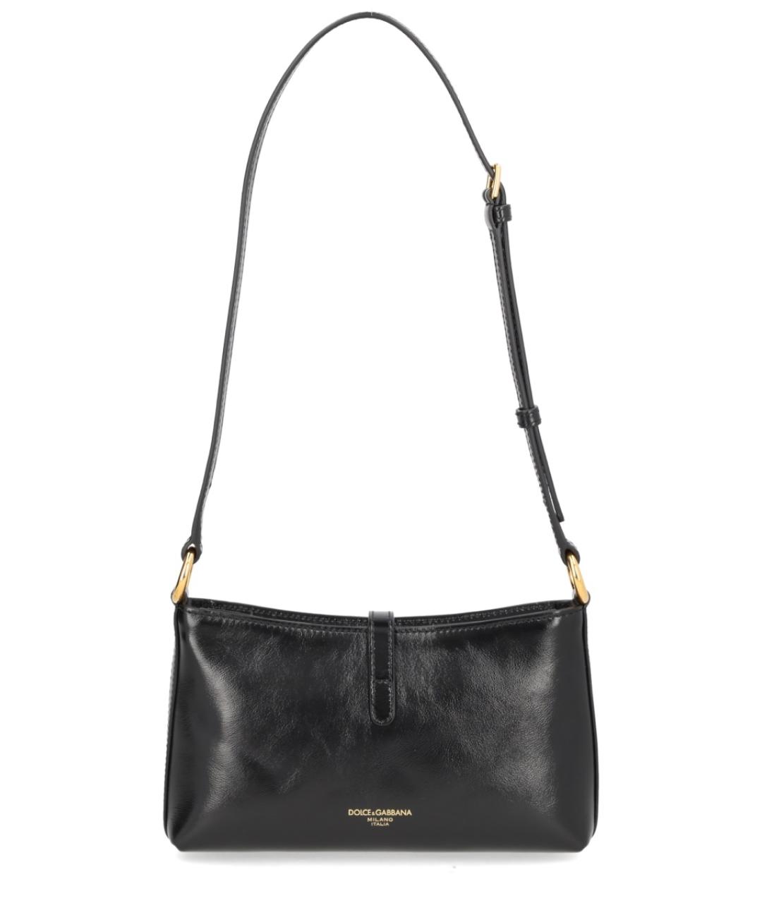 DOLCE&GABBANA Черная кожаная сумка через плечо, фото 3