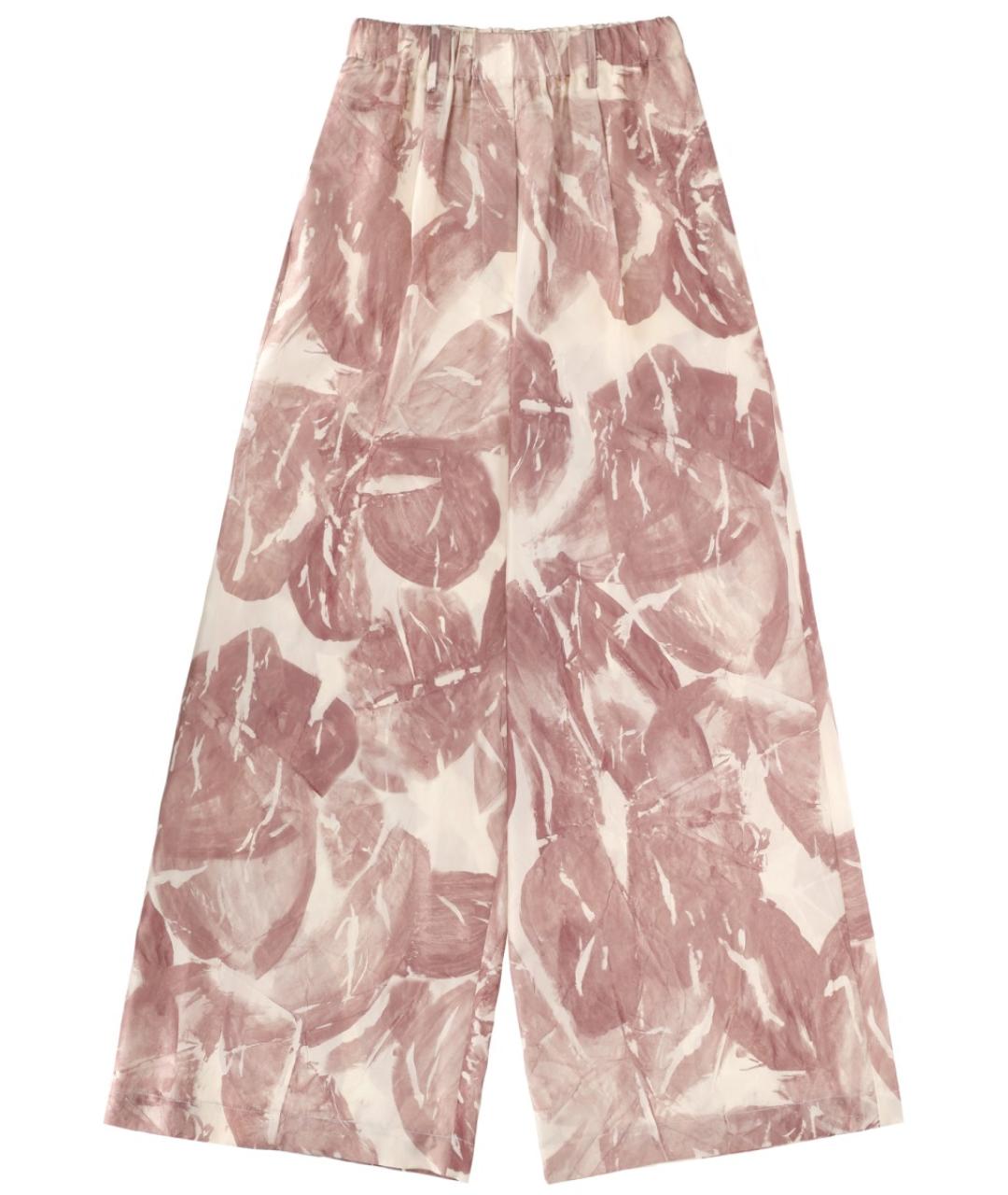 ALYSI Мульти шелковые прямые брюки, фото 1