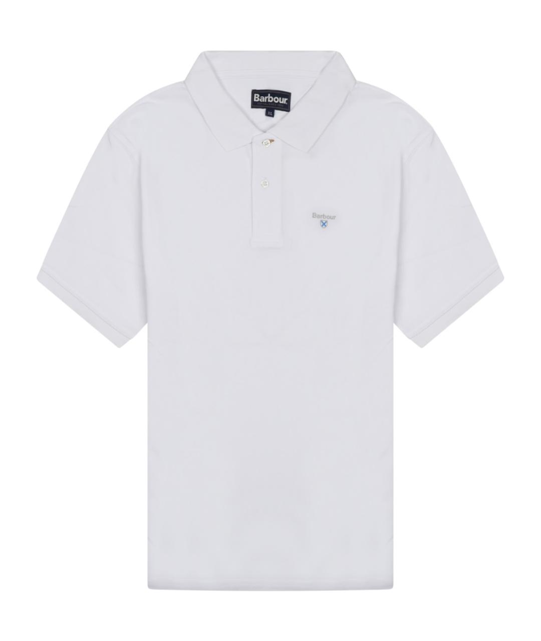 BARBOUR Белое хлопковое поло с коротким рукавом, фото 1