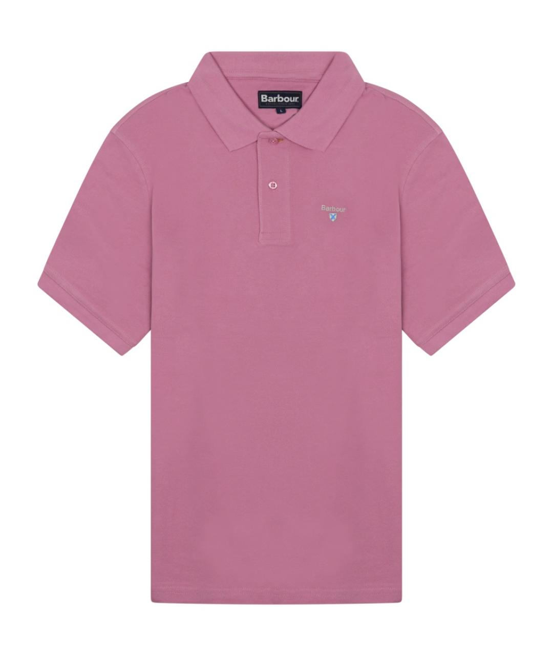 BARBOUR Розовое хлопковое поло с коротким рукавом, фото 1