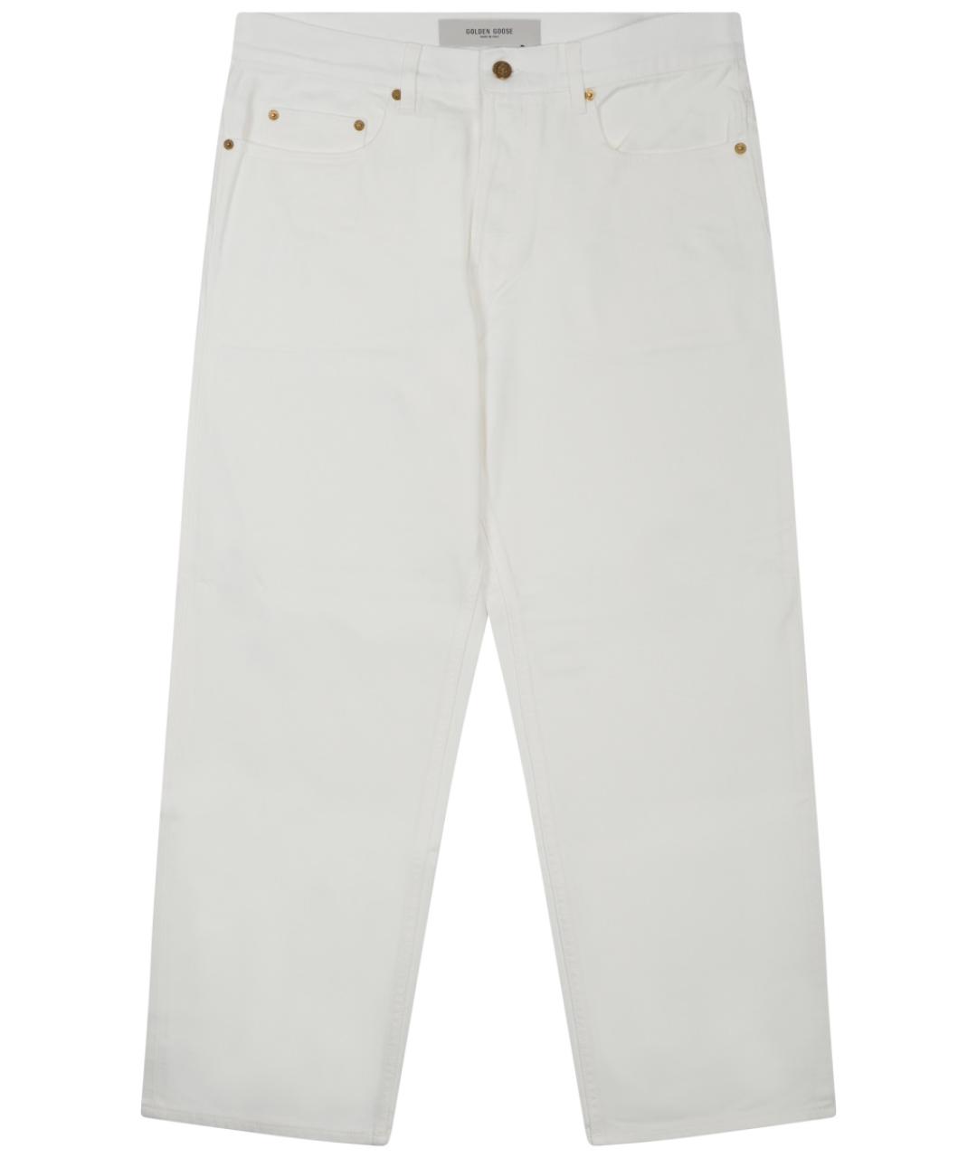 GOLDEN GOOSE DELUXE BRAND Белые хлопковые прямые джинсы, фото 1