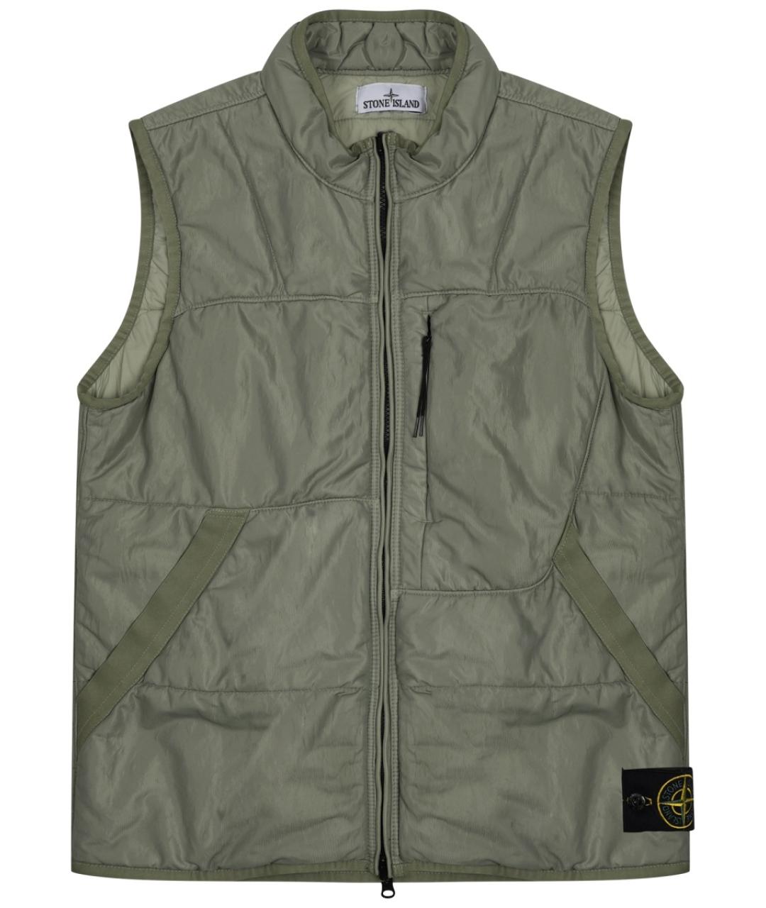 STONE ISLAND Зеленый полиамидовый жилет, фото 1
