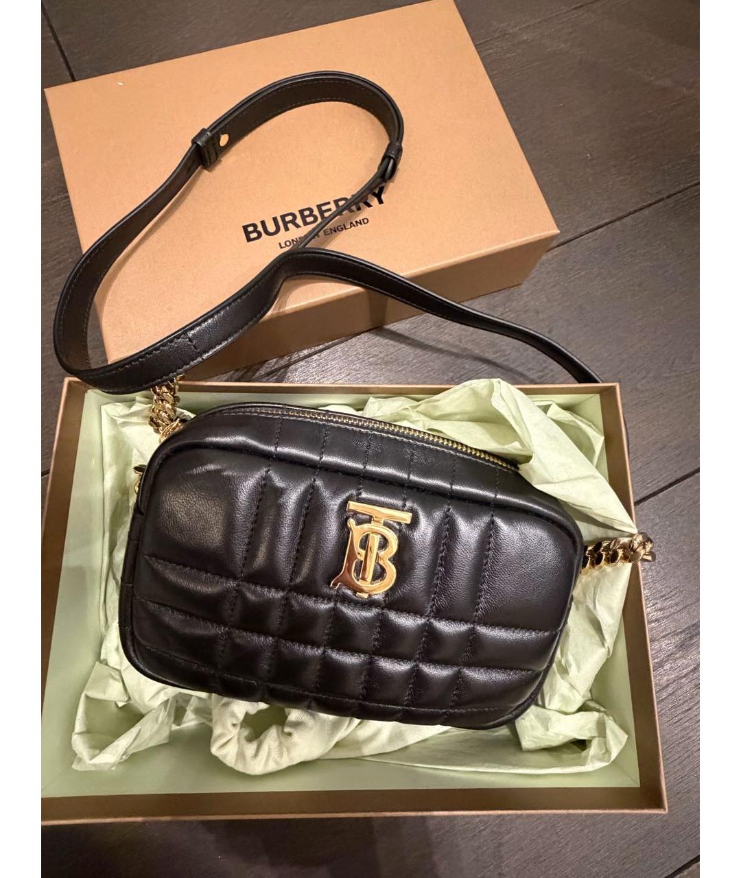 BURBERRY Черная кожаная сумка через плечо, фото 2