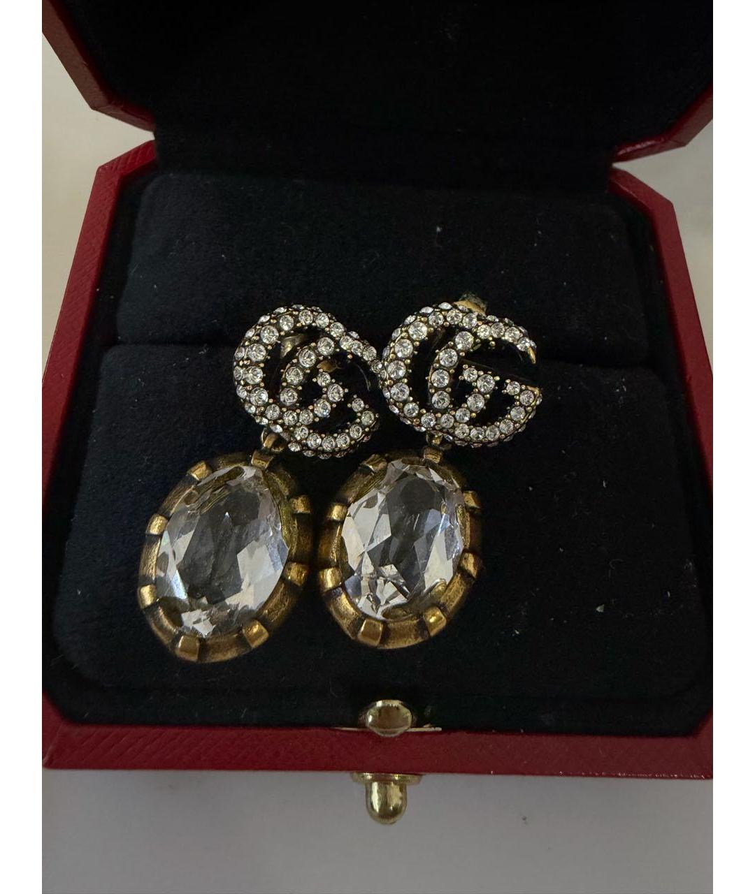 GUCCI Золотые латунные серьги, фото 3